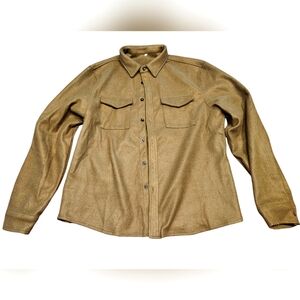 Men's Button-up thick cotton fleece shirt